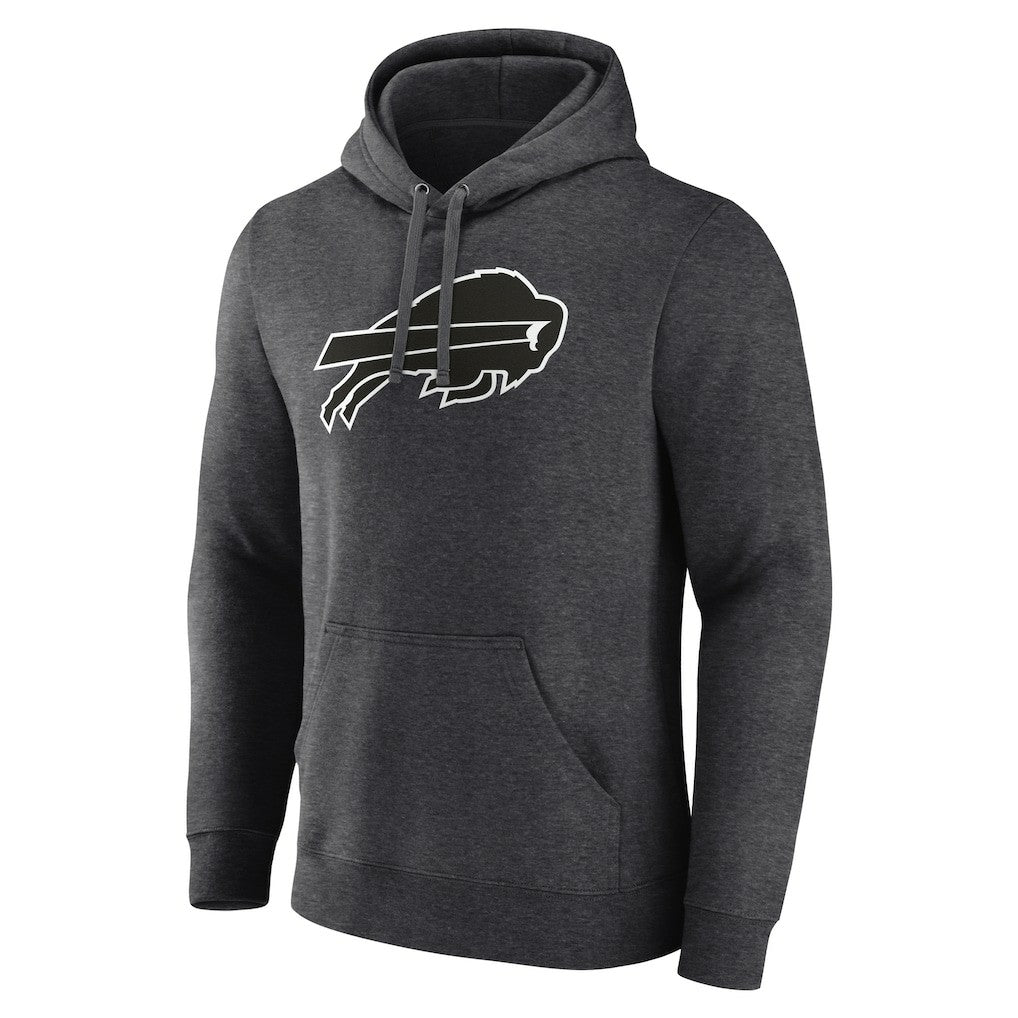 Buffalo Bills Personalized Name & Number Monochrome Pullover Hoodie - Charcoal Hoodies