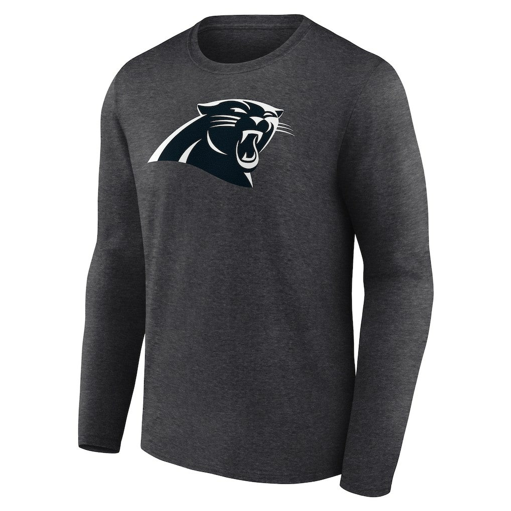 Carolina Panthers Personalized Name & Number Monochrome Long Sleeve T-Shirt - Charcoal T-shirts