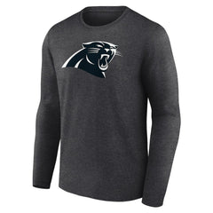 Carolina Panthers Personalized Name & Number Monochrome Long Sleeve T-Shirt - Charcoal T-shirts