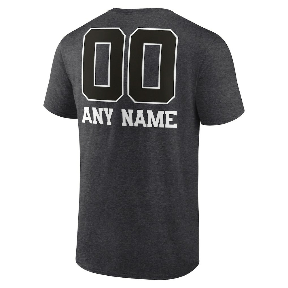 Carolina Panthers Personalized Name & Number Monochrome T-Shirt - Charcoal T-shirts