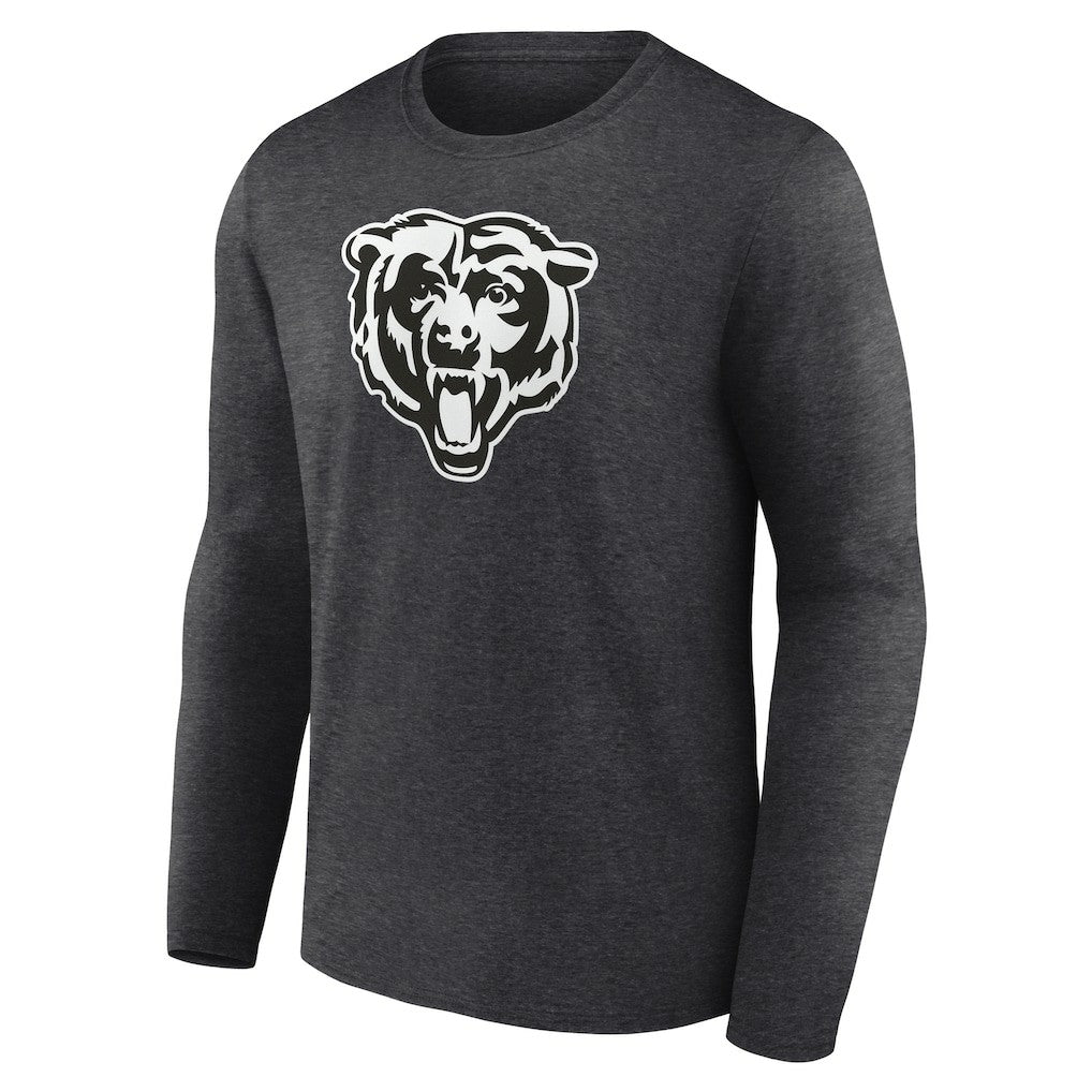 Chicago Bears Personalized Name & Number Monochrome Long Sleeve T-Shirt - Charcoal T-shirts