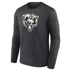 Chicago Bears Personalized Name & Number Monochrome Long Sleeve T-Shirt - Charcoal T-shirts