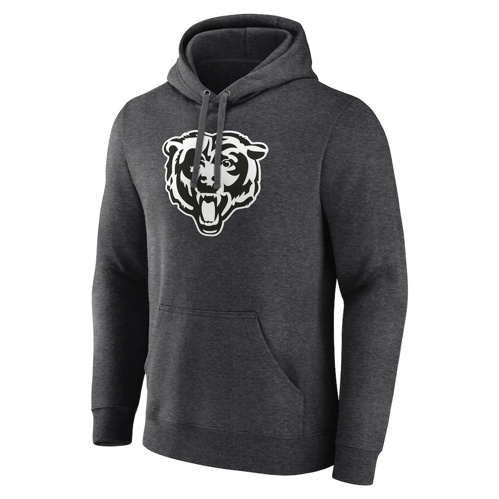 Chicago Bears Personalized Name & Number Monochrome Pullover Hoodie - Charcoal Hoodies