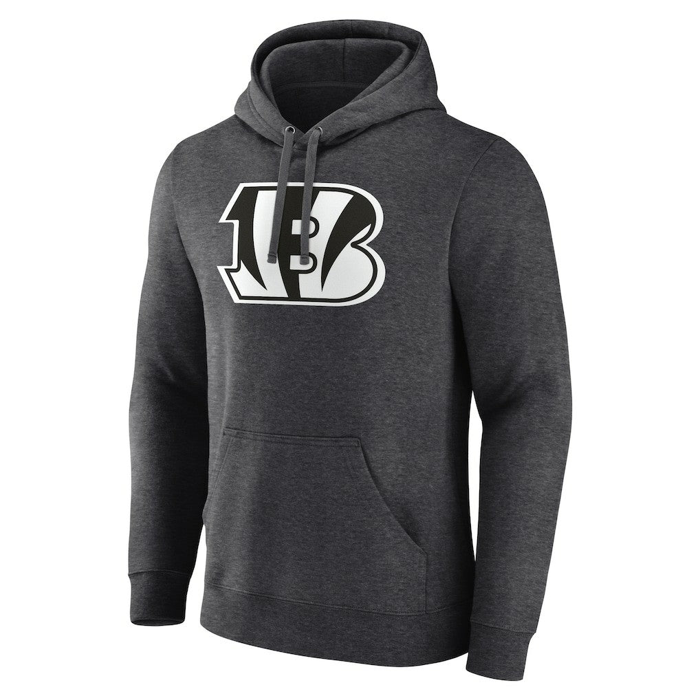 Cincinnati Bengals Personalized Name & Number Monochrome Pullover Hoodie - Charcoal Hoodies