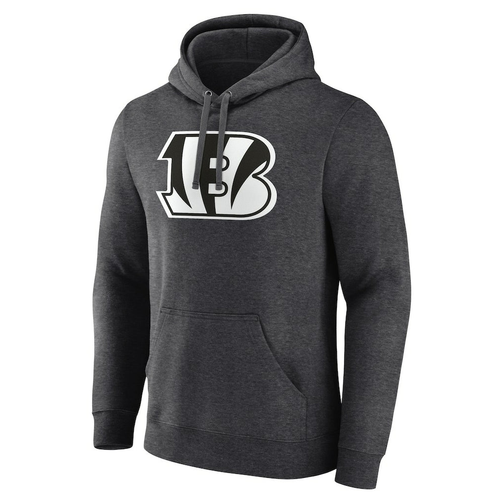 Cincinnati Bengals Personalized Name & Number Monochrome Pullover Hoodie - Charcoal Hoodies