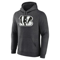 Cincinnati Bengals Personalized Name & Number Monochrome Pullover Hoodie - Charcoal Hoodies