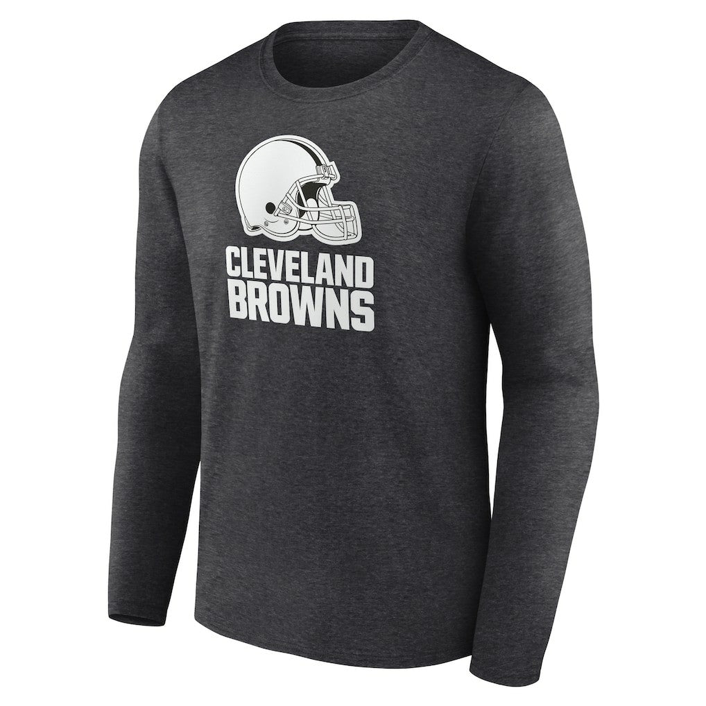 Cleveland Browns Personalized Name & Number Monochrome Long Sleeve T-Shirt - Charcoal T-shirts