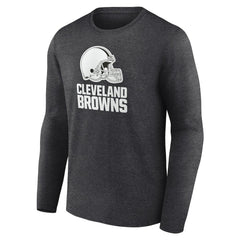Cleveland Browns Personalized Name & Number Monochrome Long Sleeve T-Shirt - Charcoal T-shirts