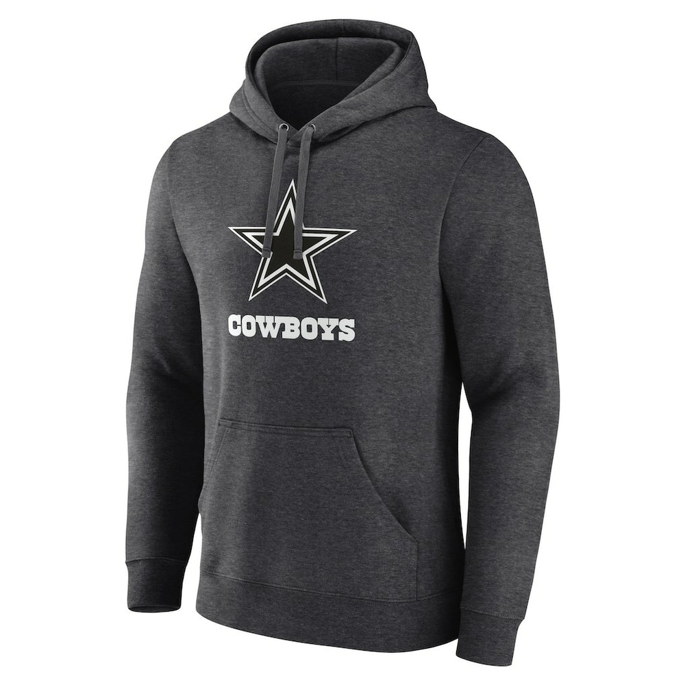 Dallas Cowboys Personalized Name & Number Monochrome Pullover Hoodie - Charcoal Hoodies