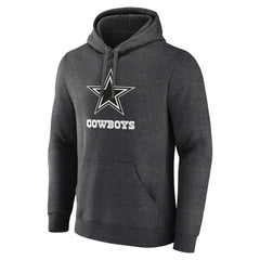 Dallas Cowboys Personalized Name & Number Monochrome Pullover Hoodie - Charcoal Hoodies