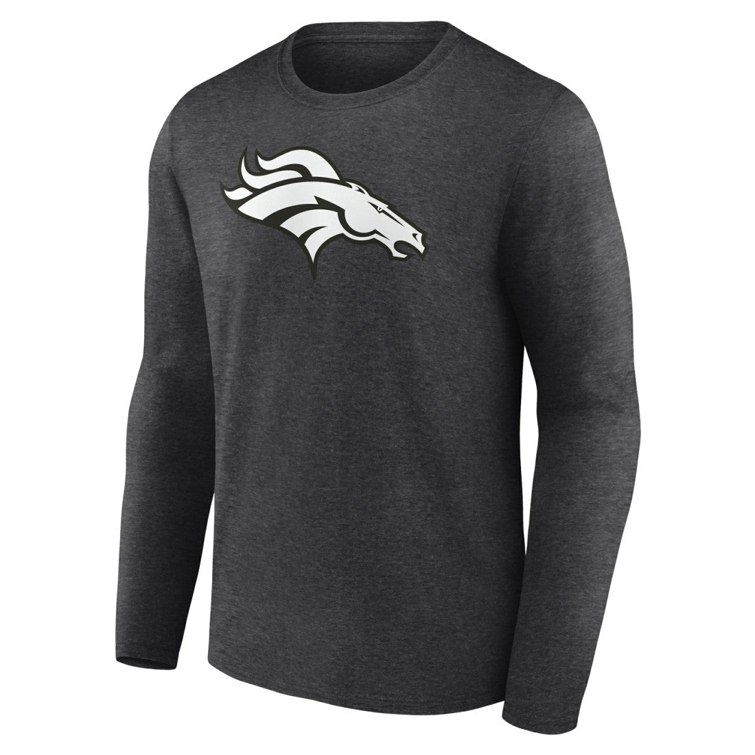 Denver Broncos Personalized Name & Number Monochrome Long Sleeve T-Shirt - Charcoal T-shirts