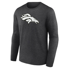 Denver Broncos Personalized Name & Number Monochrome Long Sleeve T-Shirt - Charcoal T-shirts