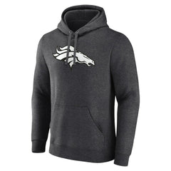 Denver Broncos Personalized Name & Number Monochrome Pullover Hoodie - Charcoal Hoodies