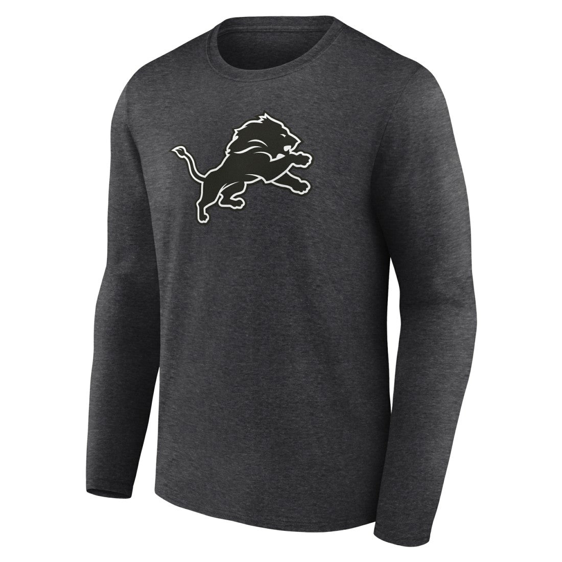 Detroit Lions Personalized Name & Number Monochrome Long Sleeve T-Shirt - Charcoal T-shirts