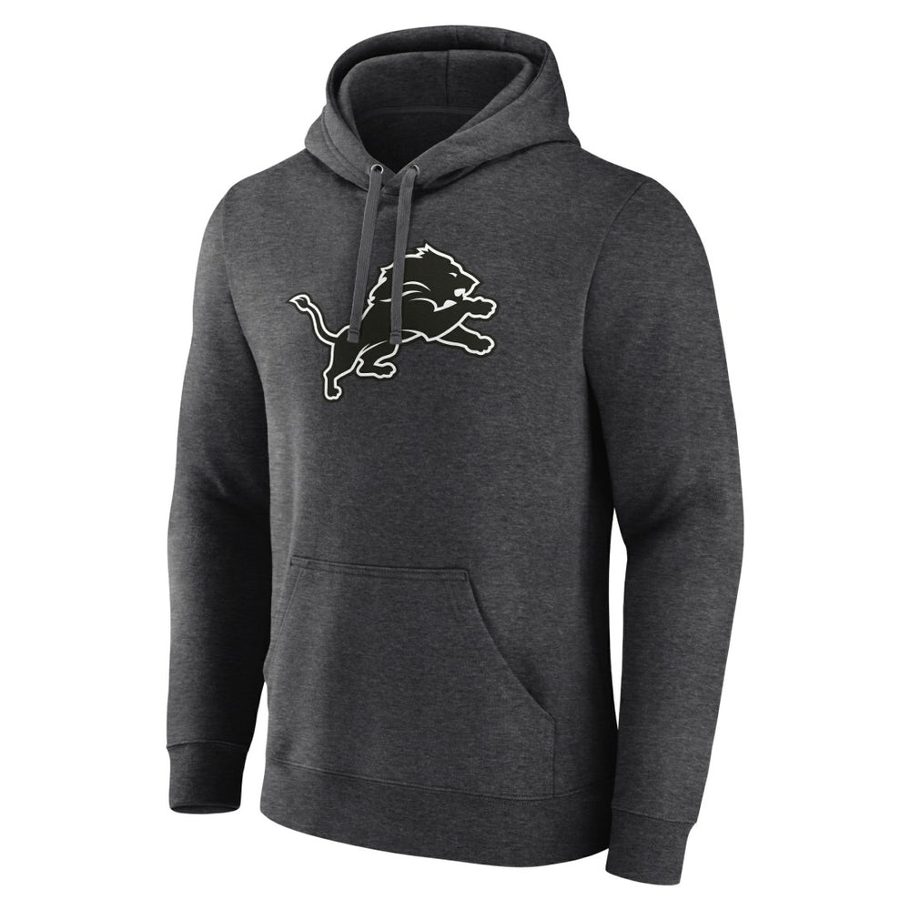 Detroit Lions Personalized Name & Number Monochrome Pullover Hoodie - Charcoal Hoodies