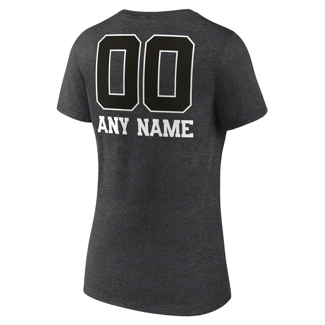 Detroit Lions Women's Personalized Name & Number Monochrome V-Neck Long Sleeve T-Shirt - Charcoal T-shirts