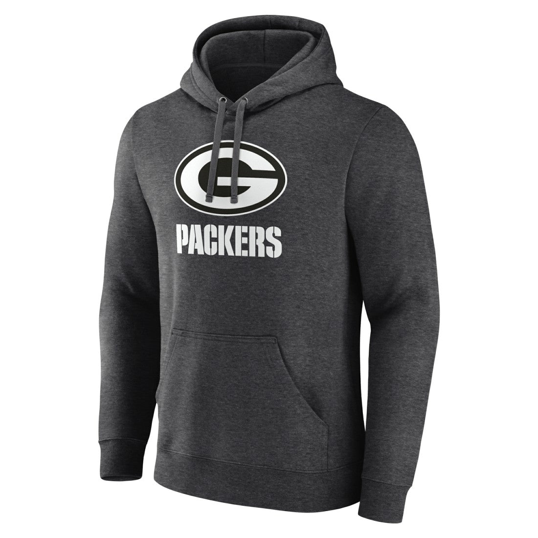 Green Bay Packers Personalized Name & Number Monochrome Pullover Hoodie - Charcoal Hoodies
