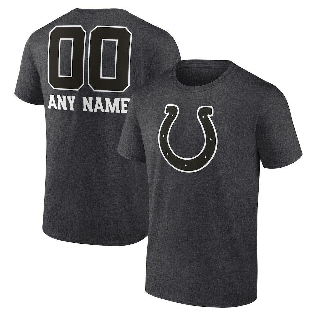 Indianapolis Colts Personalized Name & Number Monochrome T-Shirt - Charcoal T-shirts