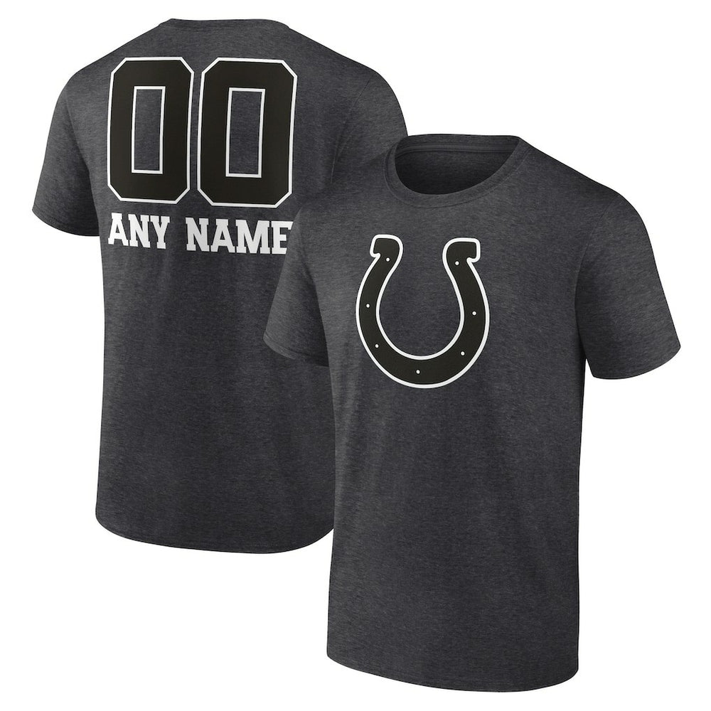 Indianapolis Colts Personalized Name & Number Monochrome T-Shirt - Charcoal T-shirts