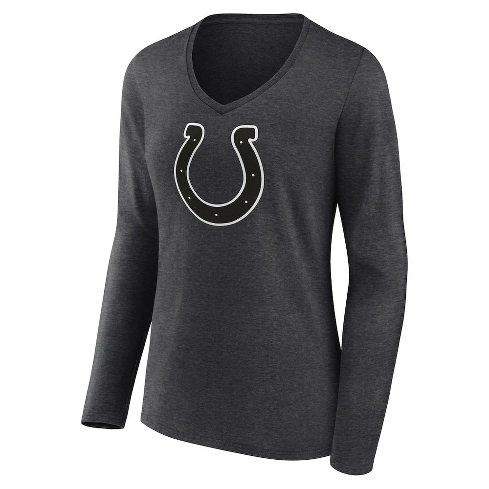 Indianapolis Colts Women's Personalized Name & Number Monochrome V-neck T-Shirt - Charcoal T-shirts