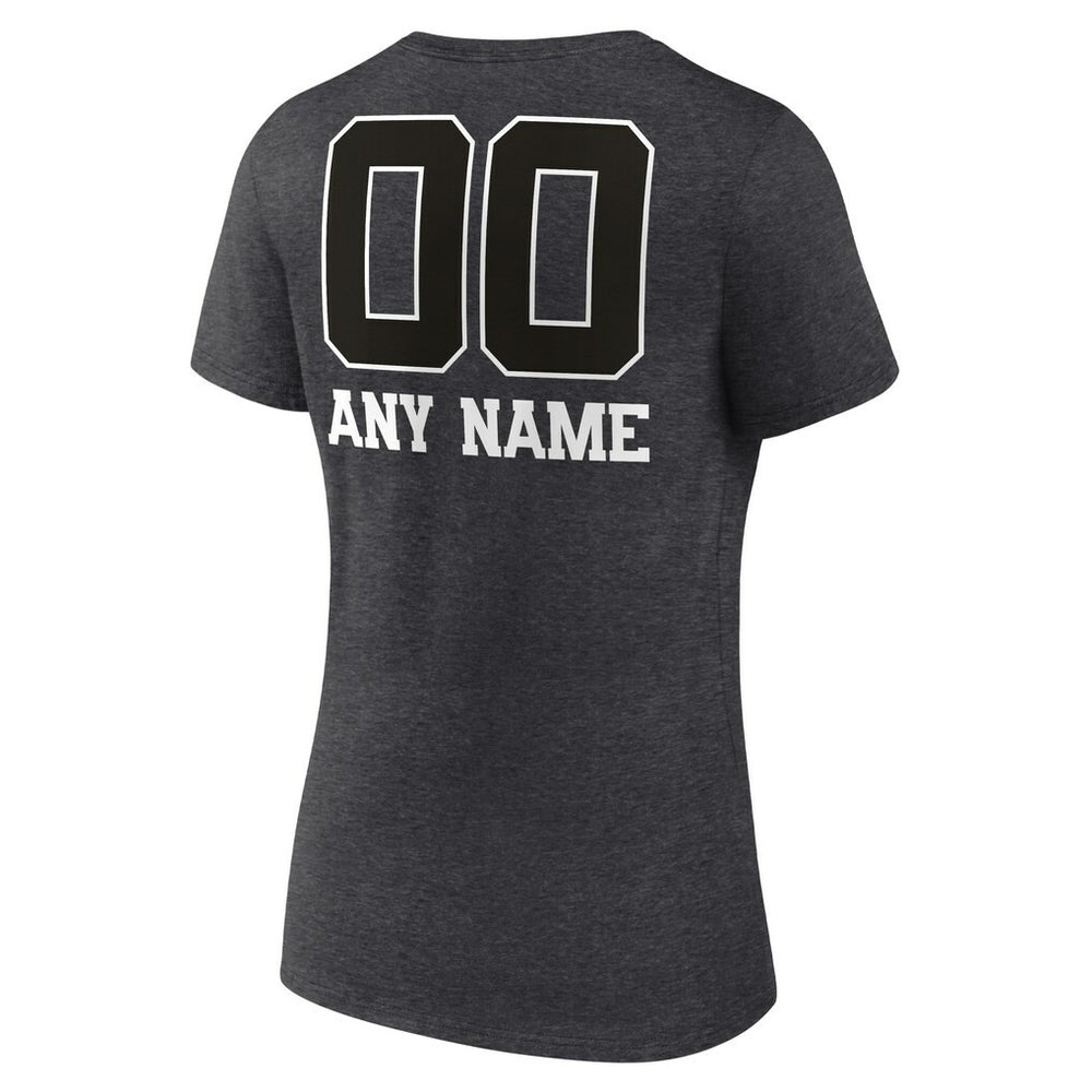 Indianapolis Colts Women's Personalized Name & Number Monochrome V-Neck Long Sleeve T-Shirt - Charcoal T-shirts