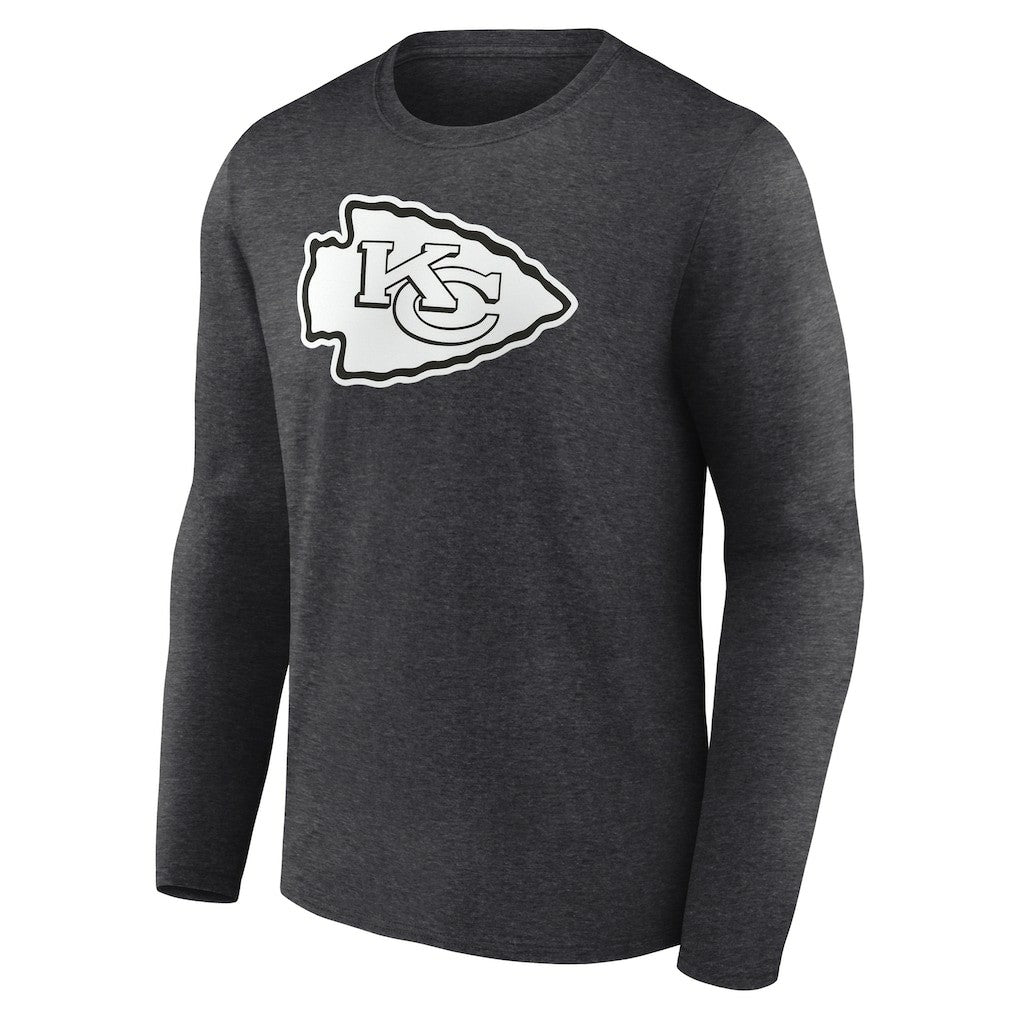 Kansas City Chiefs Personalized Name & Number Monochrome Long Sleeve T-Shirt - Charcoal T-shirts