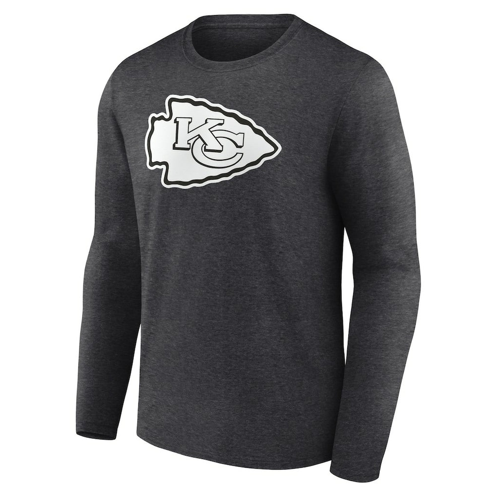 Kansas City Chiefs Personalized Name & Number Monochrome Long Sleeve T-Shirt - Charcoal T-shirts