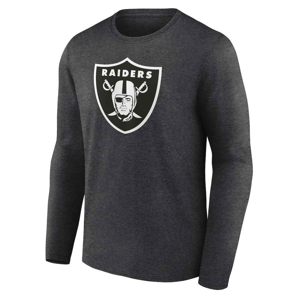 Las Vegas Raiders Personalized Name & Number Monochrome Long Sleeve T-Shirt - Charcoal T-shirts