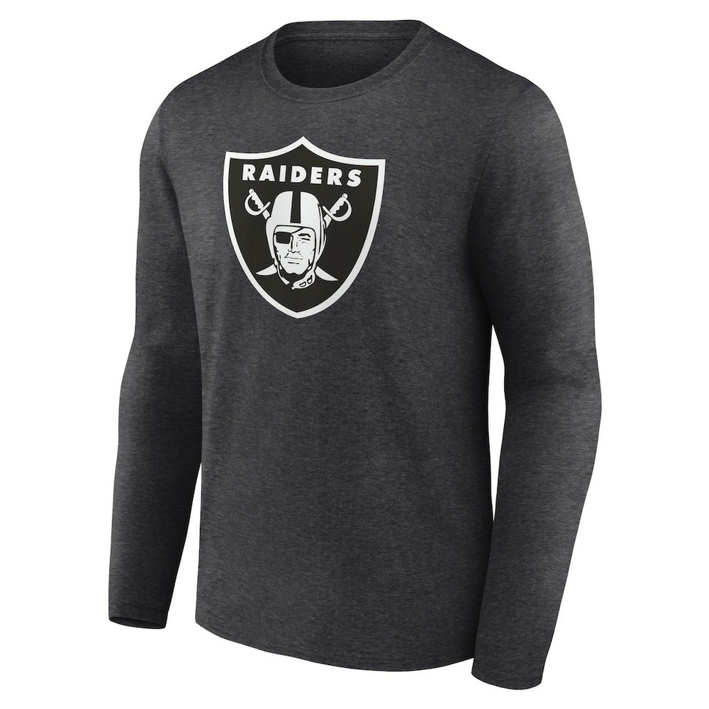 Las Vegas Raiders Personalized Name & Number Monochrome Long Sleeve T-Shirt - Charcoal T-shirts