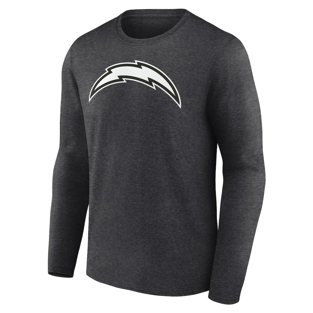Los Angeles Chargers Personalized Name & Number Monochrome Long Sleeve T-Shirt - Charcoal T-shirts
