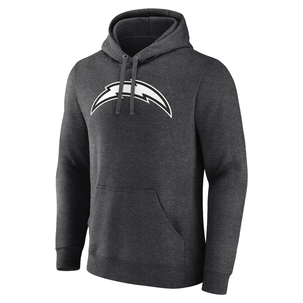 Los Angeles Chargers Personalized Name & Number Monochrome Pullover Hoodie - Charcoal Hoodies