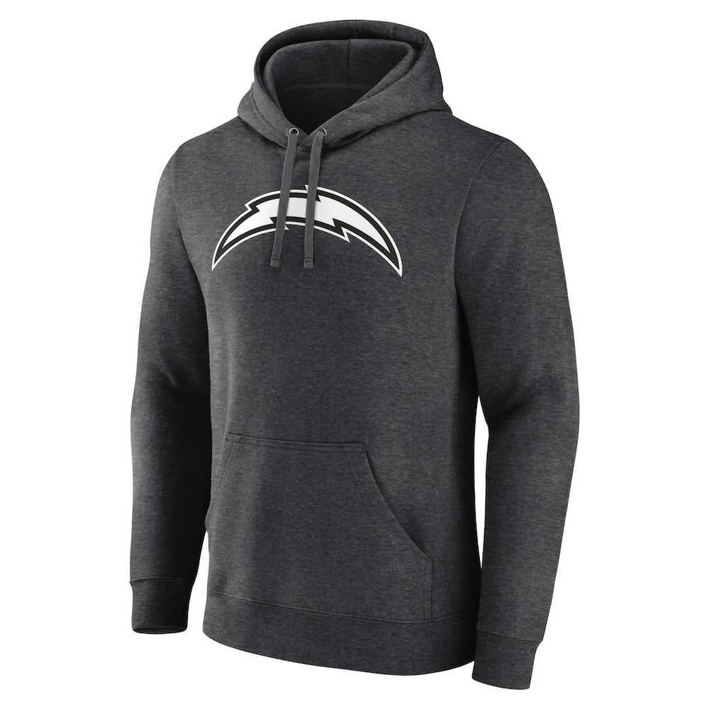 Los Angeles Chargers Personalized Name & Number Monochrome Pullover Hoodie - Charcoal Hoodies