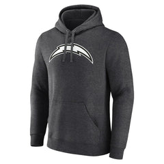 Los Angeles Chargers Personalized Name & Number Monochrome Pullover Hoodie - Charcoal Hoodies