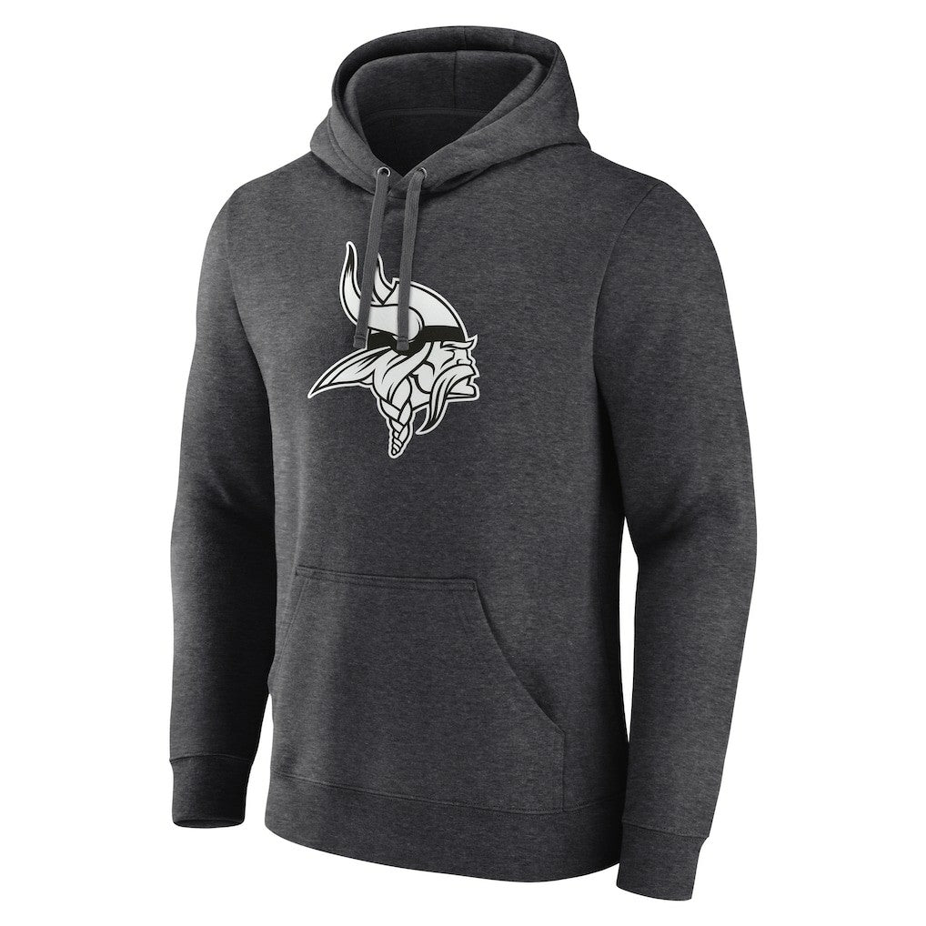Minnesota Vikings Personalized Name & Number Monochrome Pullover Hoodie - Charcoal Hoodies