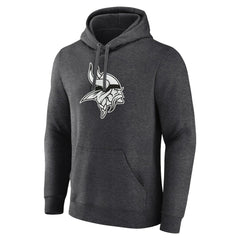 Minnesota Vikings Personalized Name & Number Monochrome Pullover Hoodie - Charcoal Hoodies