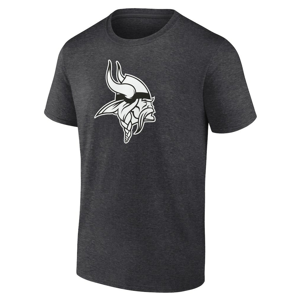 Minnesota Vikings Personalized Name & Number Monochrome T-Shirt - Charcoal T-shirts