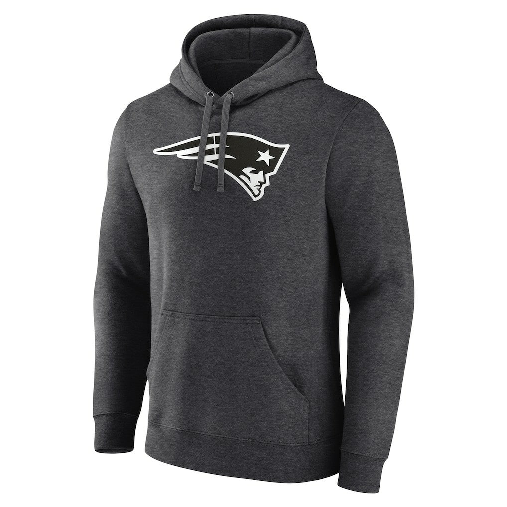 New England Patriots Personalized Name & Number Monochrome Pullover Hoodie - Charcoal Hoodies