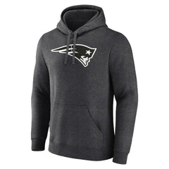 New England Patriots Personalized Name & Number Monochrome Pullover Hoodie - Charcoal Hoodies