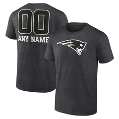 New England Patriots Personalized Name & Number Monochrome T-Shirt - Charcoal T-shirts