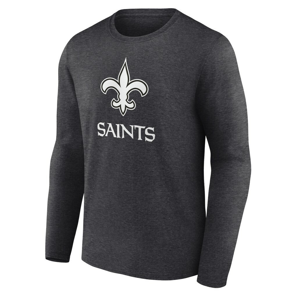 New Orleans Saints Personalized Name & Number Monochrome Long Sleeve T-Shirt - Charcoal T-shirts