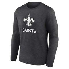 New Orleans Saints Personalized Name & Number Monochrome Long Sleeve T-Shirt - Charcoal T-shirts