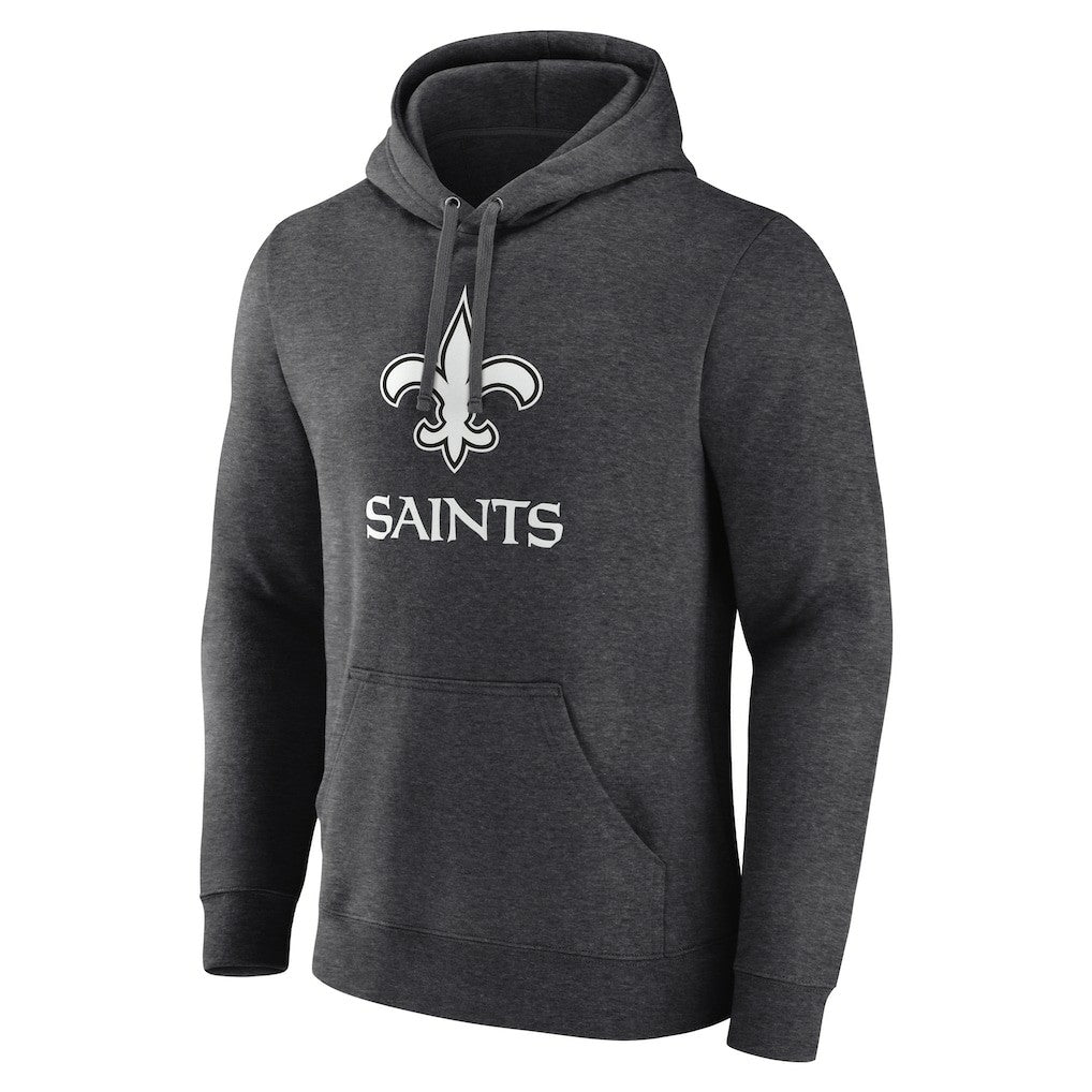 New Orleans Saints Personalized Name & Number Monochrome Pullover Hoodie - Charcoal Hoodies