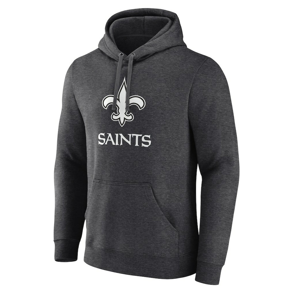 New Orleans Saints Personalized Name & Number Monochrome Pullover Hoodie - Charcoal Hoodies