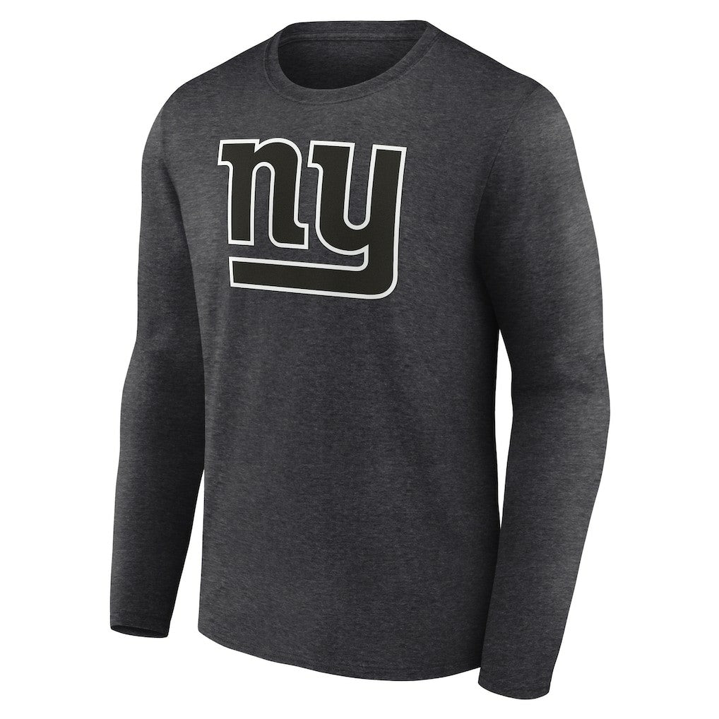 New York Giants Personalized Name & Number Monochrome Long Sleeve T-Shirt - Charcoal T-shirts