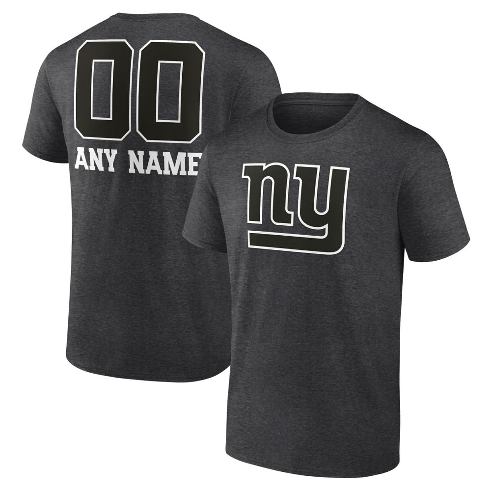 New York Giants Personalized Name & Number Monochrome T-Shirt - Charcoal T-shirts