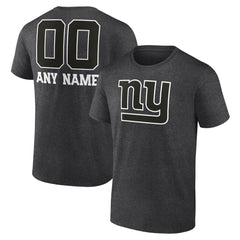 New York Giants Personalized Name & Number Monochrome T-Shirt - Charcoal T-shirts