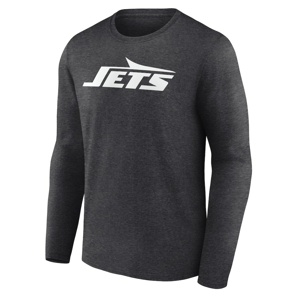 New York Jets Personalized Name & Number Monochrome Long Sleeve T-Shirt - Charcoal T-shirts