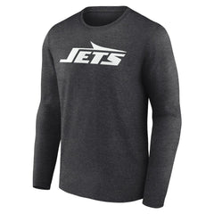 New York Jets Personalized Name & Number Monochrome Long Sleeve T-Shirt - Charcoal T-shirts