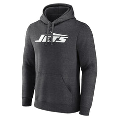 New York Jets Personalized Name & Number Monochrome Pullover Hoodie - Charcoal Hoodies