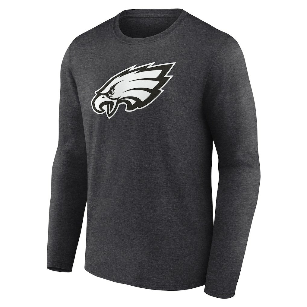 Philadelphia Eagles Personalized Name & Number Monochrome Long Sleeve T-Shirt - Charcoal T-shirts